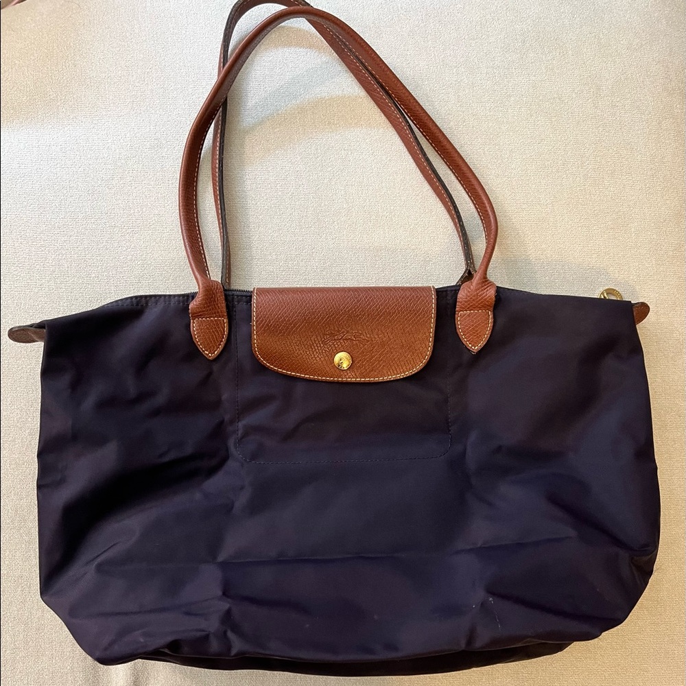 LongChamp Le Pliage Large Shoulder Tote Navy
